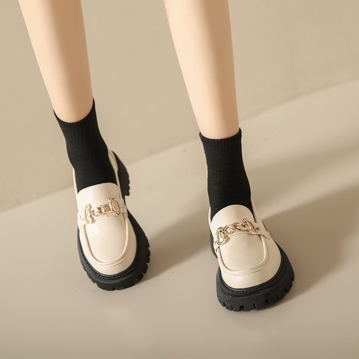 Chain Decor Chunky Platform Loafers for Women