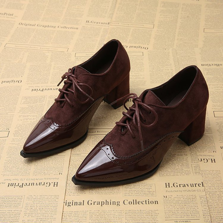 Women’s Two-Tone Wingtip High Heels