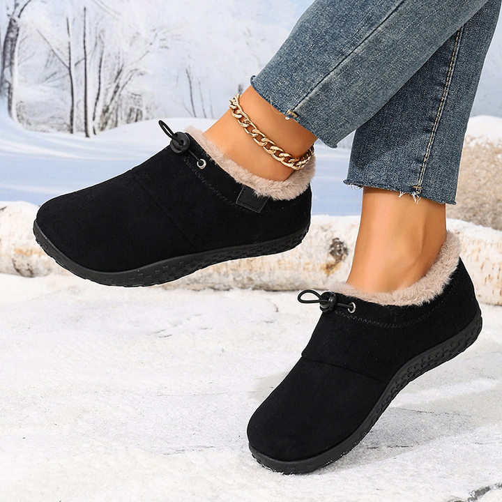 Fleece Lined Drawstring Winter Ankle Boots