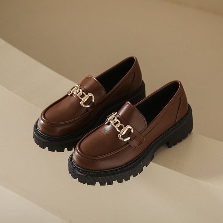 Chain Decor Chunky Platform Loafers for Women