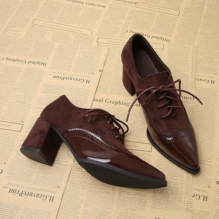 Women’s Two-Tone Wingtip High Heels
