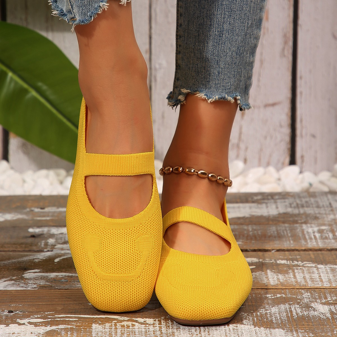 Women Square Toe Mary Jane Flats