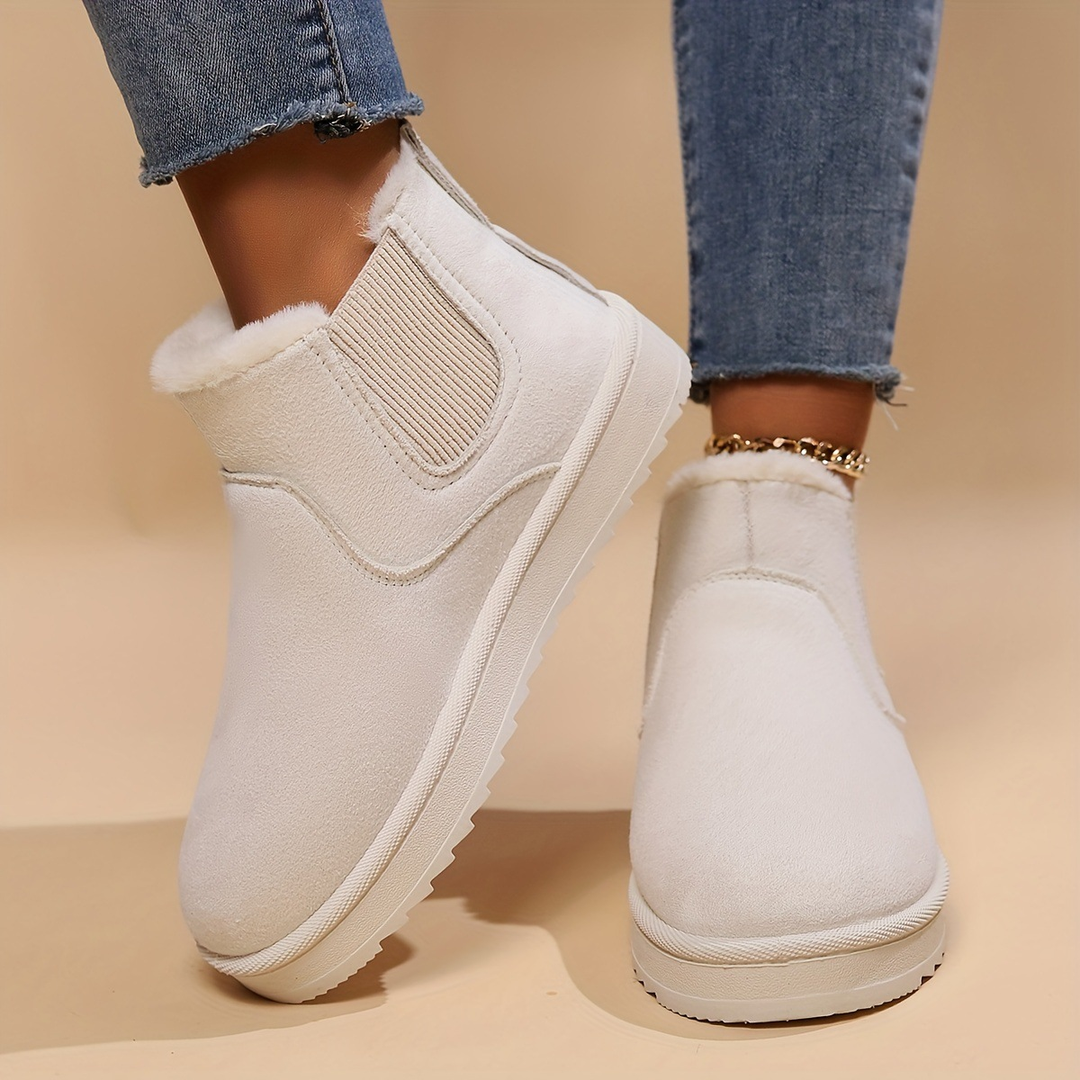 Women’s Elastic Side Fur Lined Ankle Boots