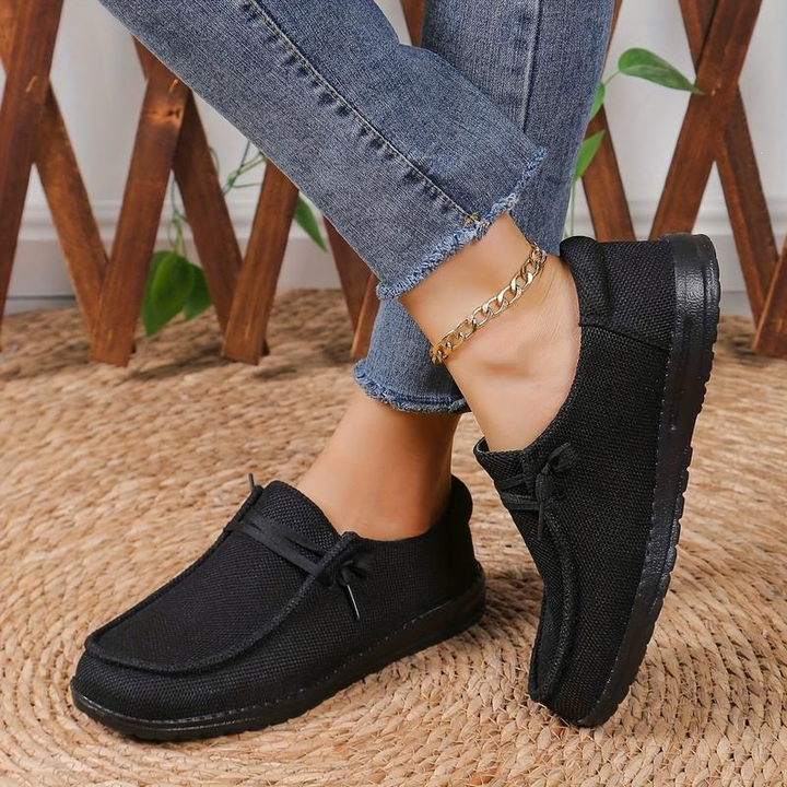 Women Mesh Lace Up Slip-On Casual Loafers