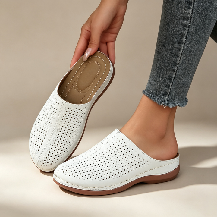 Breathable Hollow Out Wedge Mules