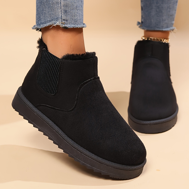 Women’s Elastic Side Fur Lined Ankle Boots