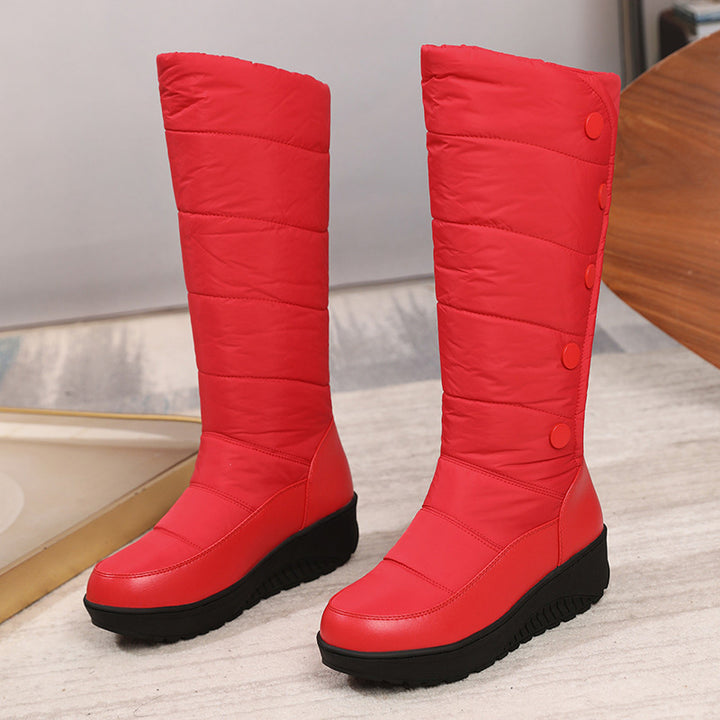 Wedge heel thickened warm snow boots