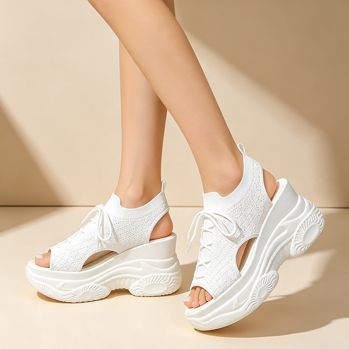 New Summer Comfortable &amp; Versatile Peep-Toe Fly-Knit Sports-Casual Sandals