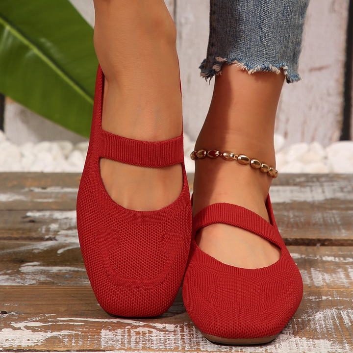 Women Square Toe Mary Jane Flats