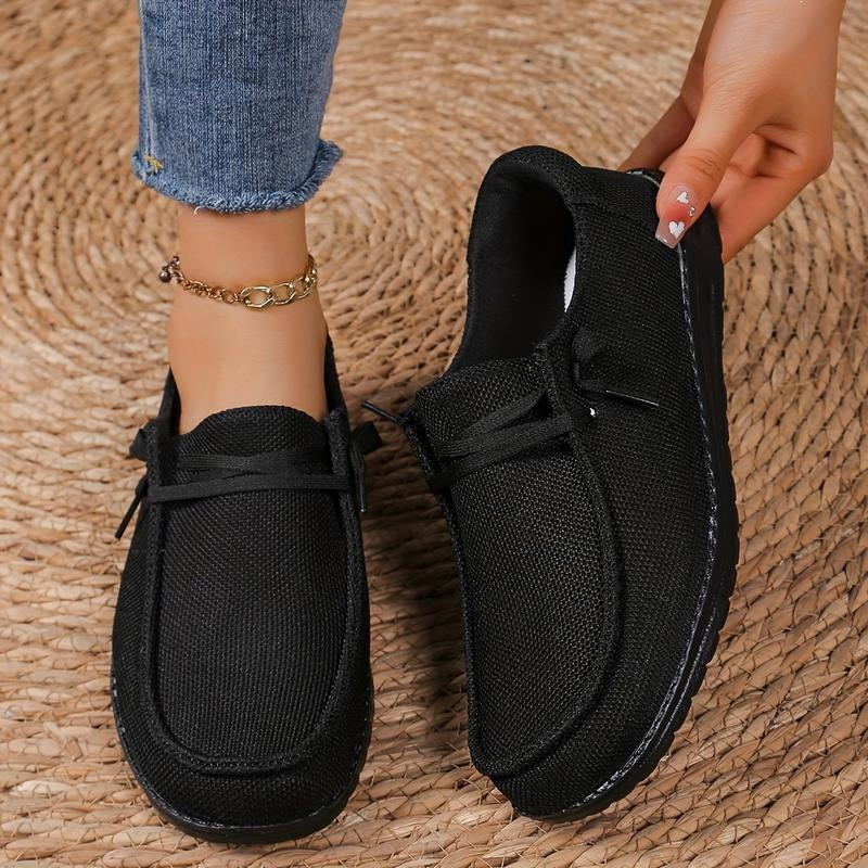 Women Mesh Lace Up Slip-On Casual Loafers