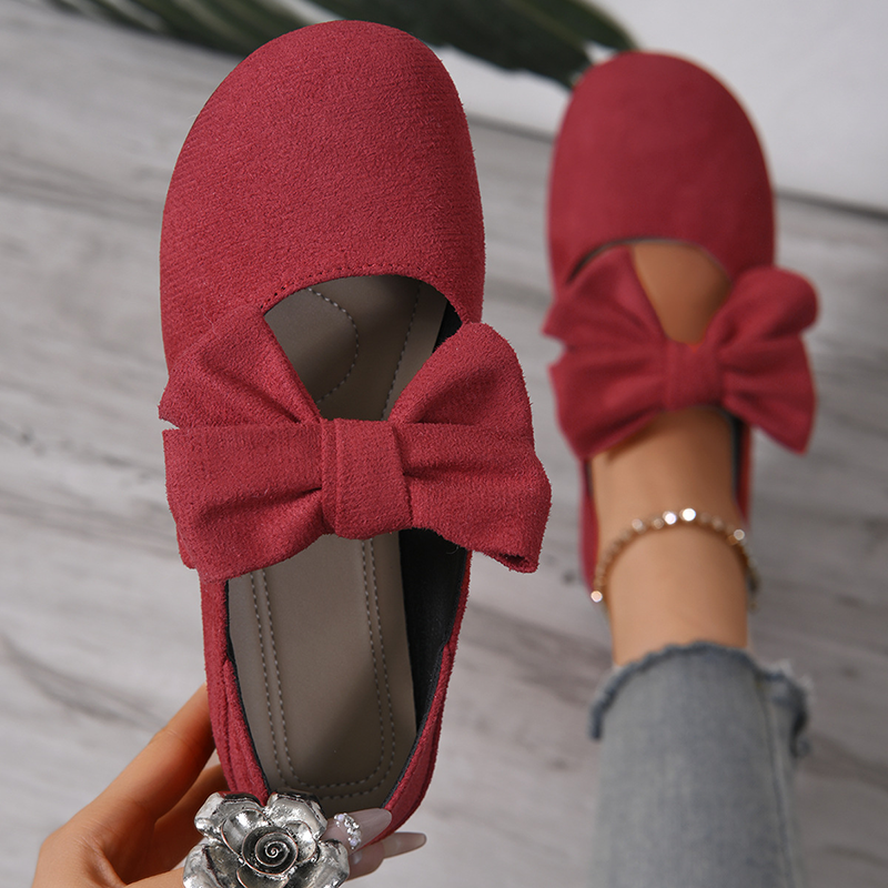 Leopard-print bow Mary Jane flats for women