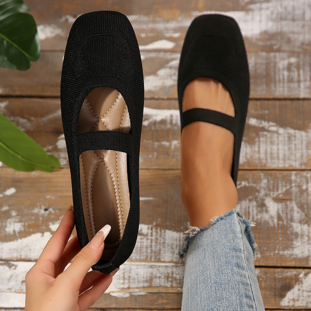Women Square Toe Mary Jane Flats