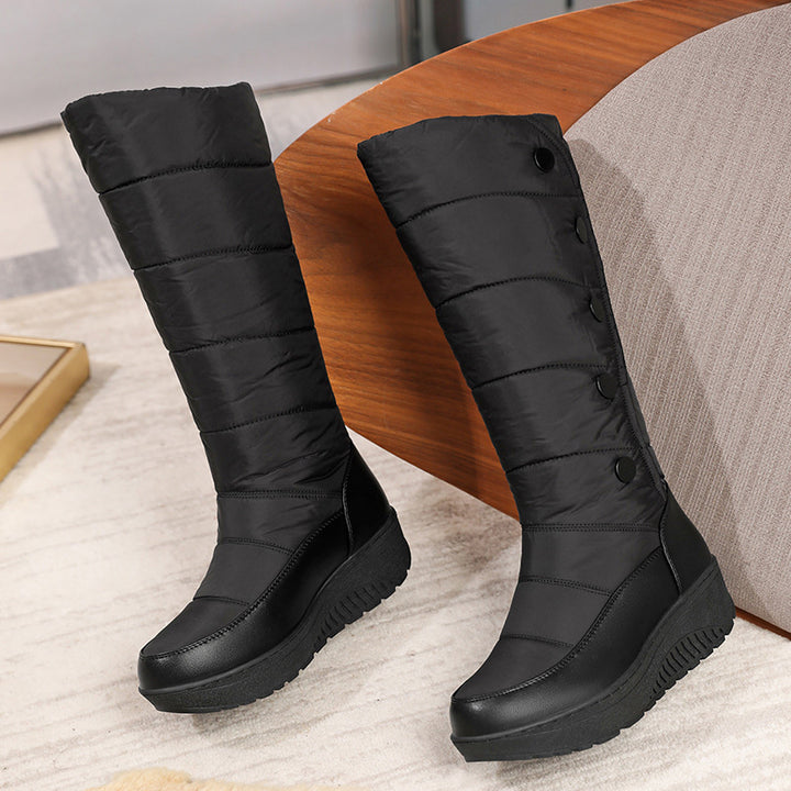Wedge heel thickened warm snow boots