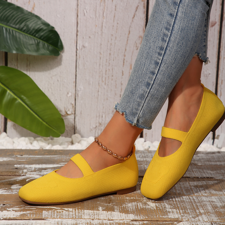 Women Square Toe Mary Jane Flats