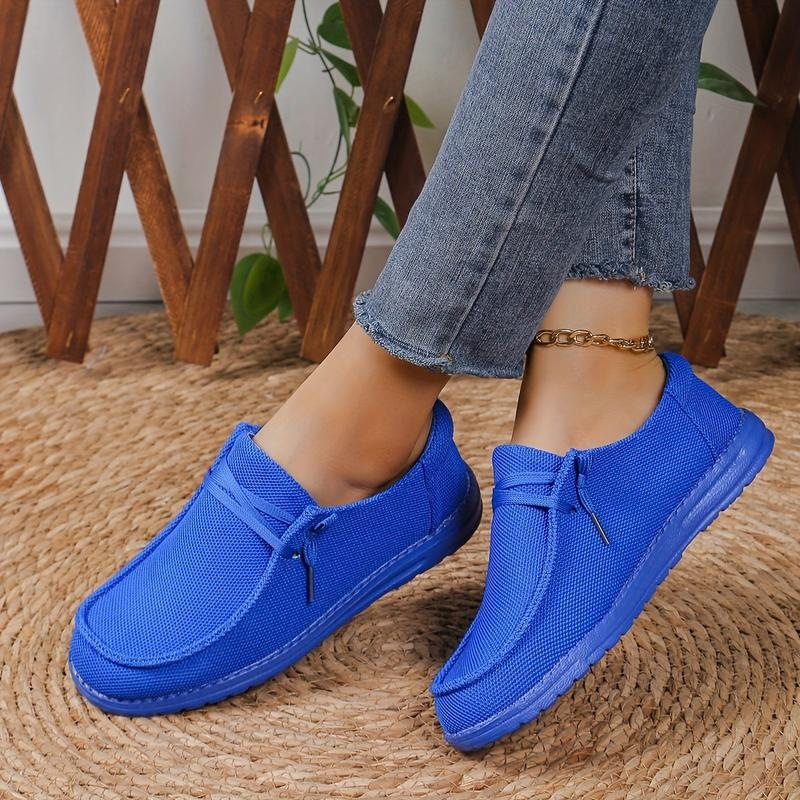 Women Mesh Lace Up Slip-On Casual Loafers