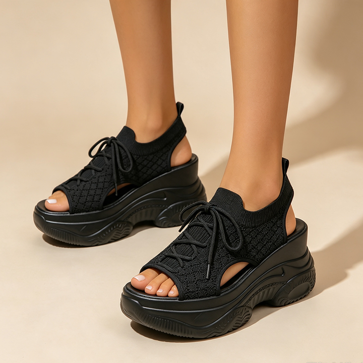 New Summer Comfortable &amp; Versatile Peep-Toe Fly-Knit Sports-Casual Sandals