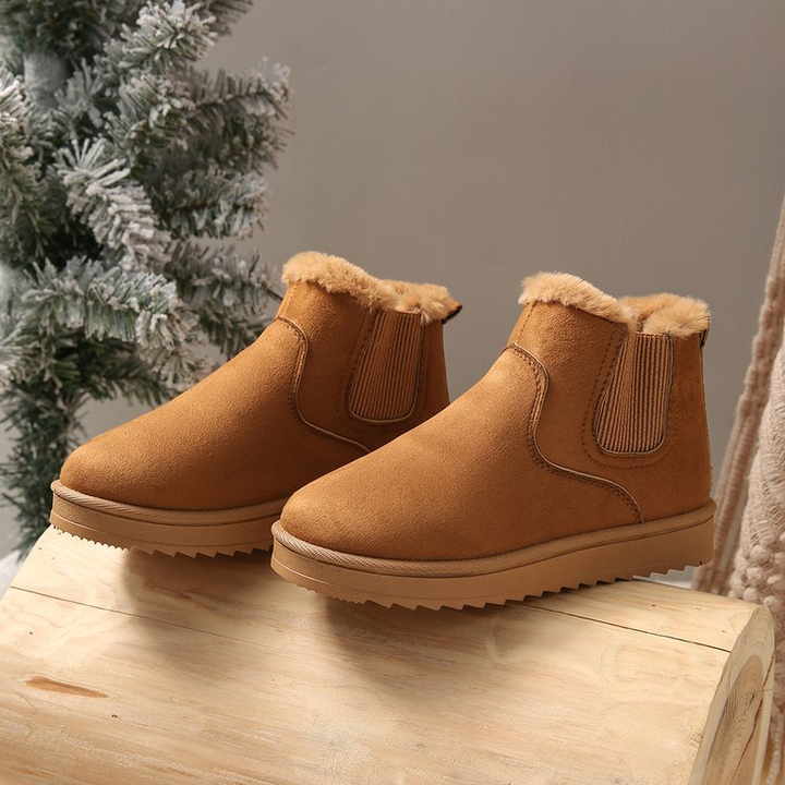 Women’s Elastic Side Fur Lined Ankle Boots