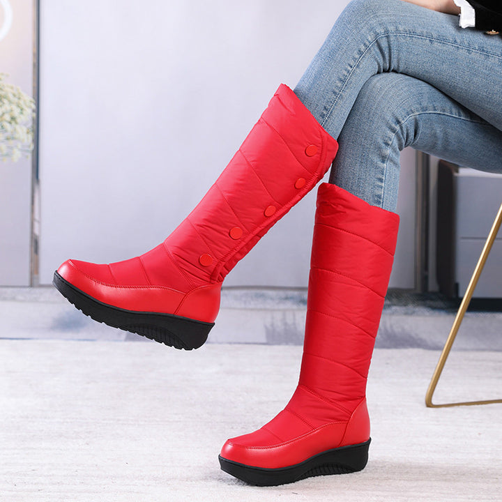 Wedge heel thickened warm snow boots