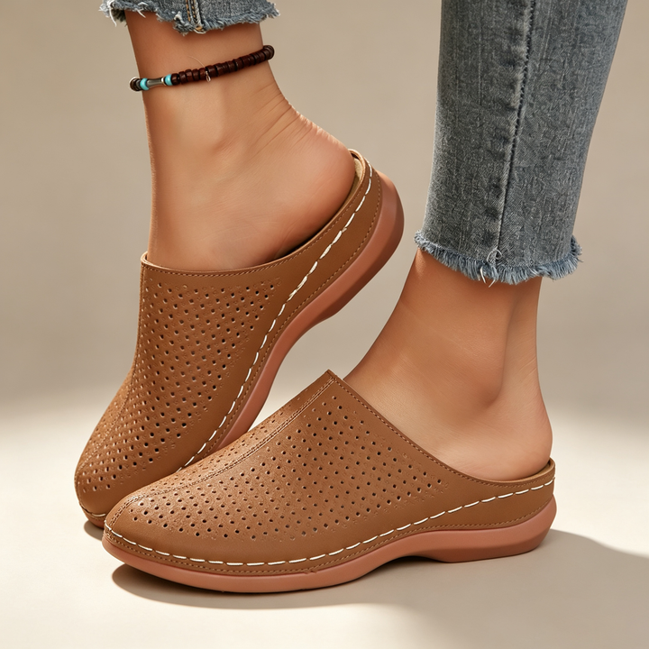 Breathable Hollow Out Wedge Mules