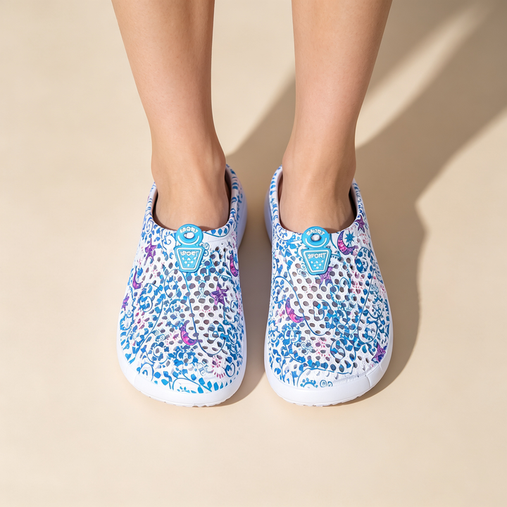 Trendy Floral Hollow Slip On Outdoor Beach Mules