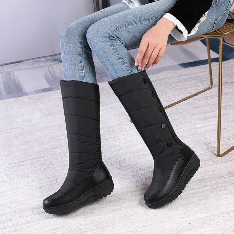 Wedge heel thickened warm snow boots