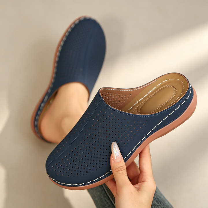 Breathable Hollow Out Wedge Mules