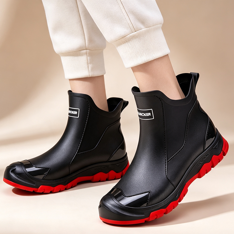 Unisex Waterproof Short Rain Boots | Anti-Slip Outdoor Rubber Shoes for Men &amp; Women