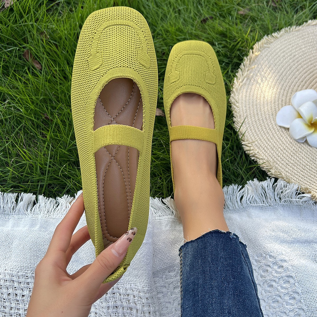 Women Square Toe Mary Jane Flats