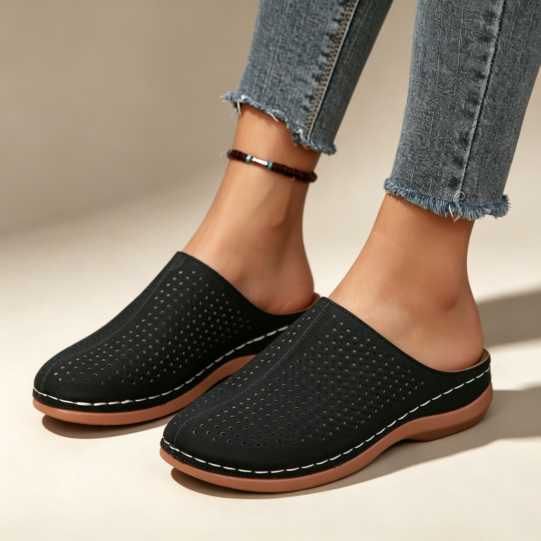 Breathable Hollow Out Wedge Mules