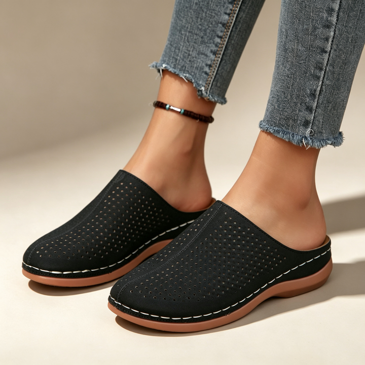 Breathable Hollow Out Wedge Mules