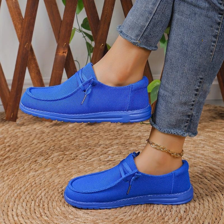 Women Mesh Lace Up Slip-On Casual Loafers