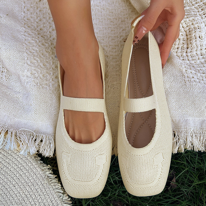 Women Square Toe Mary Jane Flats