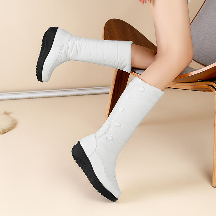 Wedge heel thickened warm snow boots