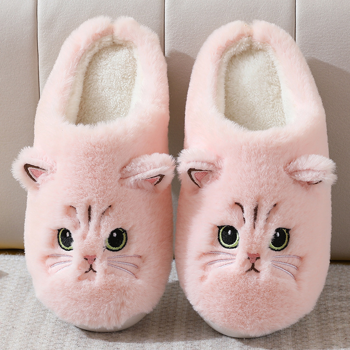 Cute Cat Plush Indoor Slippers