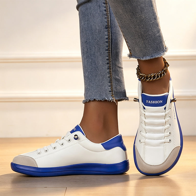 Elastic lace-up color-blocked women&