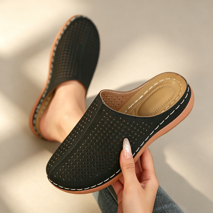 Breathable Hollow Out Wedge Mules