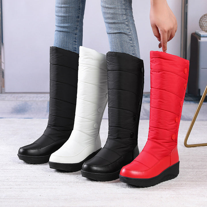 Wedge heel thickened warm snow boots