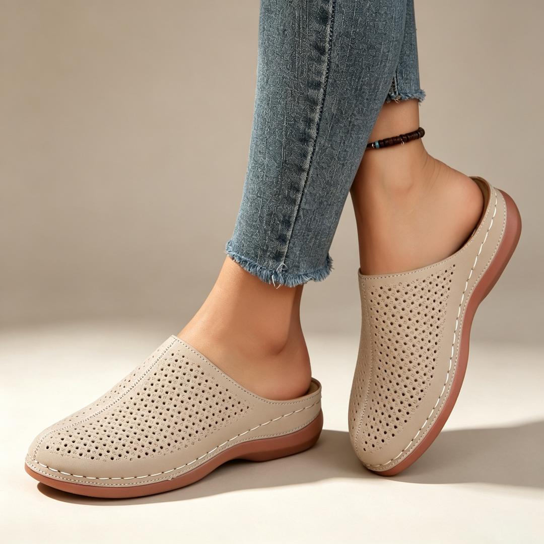 Breathable Hollow Out Wedge Mules