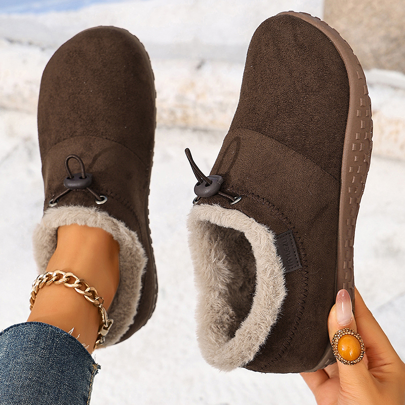 Fleece Lined Drawstring Winter Ankle Boots