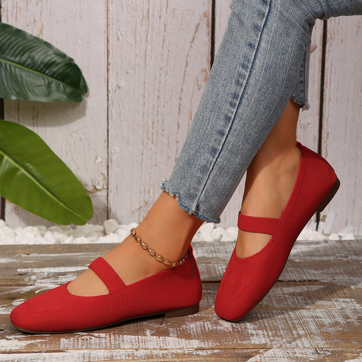 Women Square Toe Mary Jane Flats