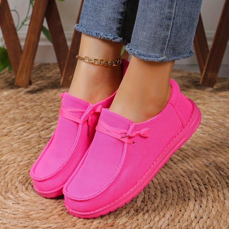 Women Mesh Lace Up Slip-On Casual Loafers
