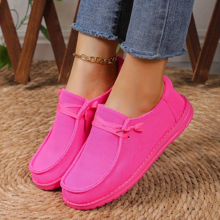 Women Mesh Lace Up Slip-On Casual Loafers