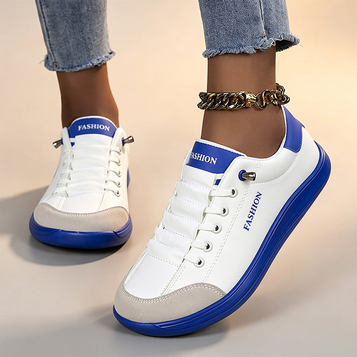 Elastic lace-up color-blocked women&