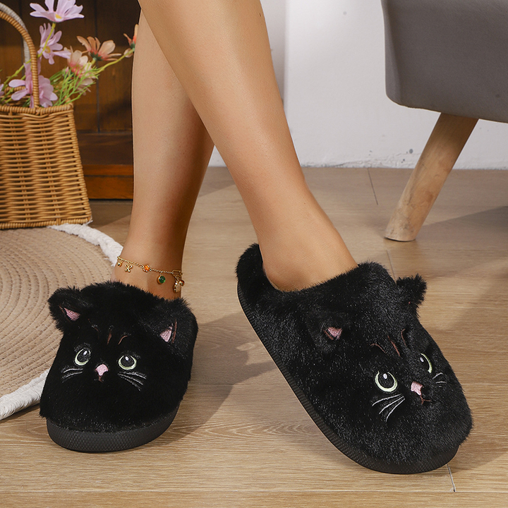Cute Cat Plush Indoor Slippers