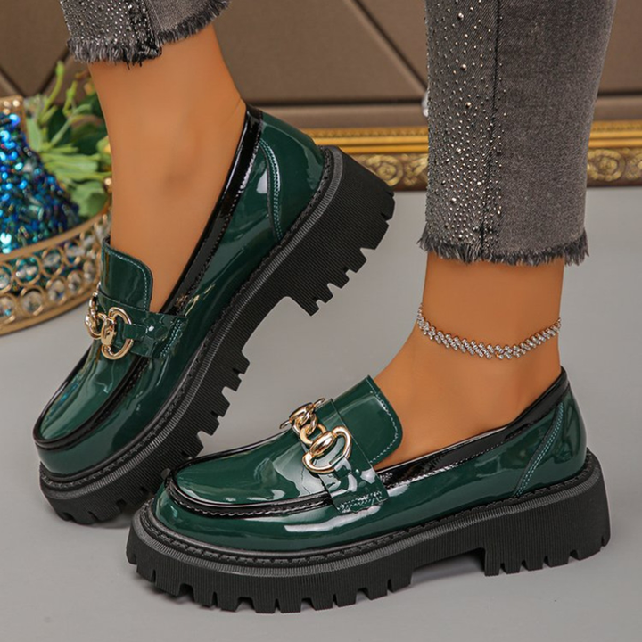 Chain Decor Chunky Platform Loafers for Women
