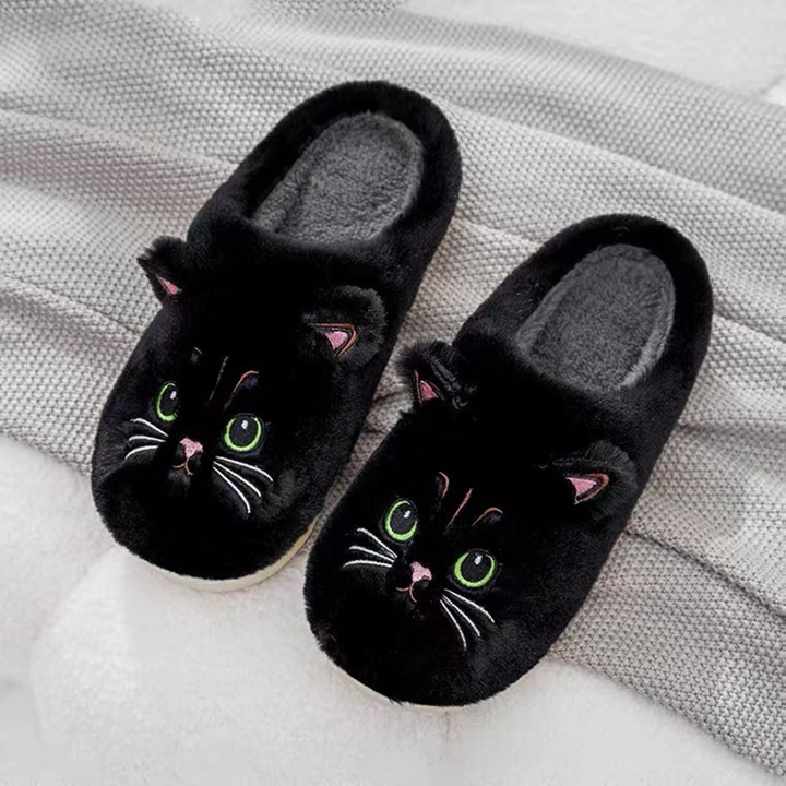Cute Cat Plush Indoor Slippers