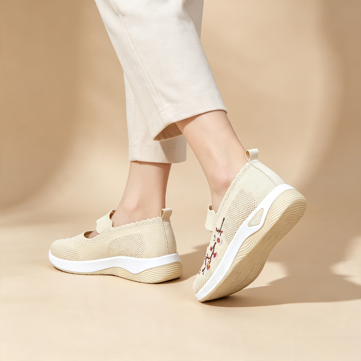 Embroidered Mesh Slip-on Sneakers