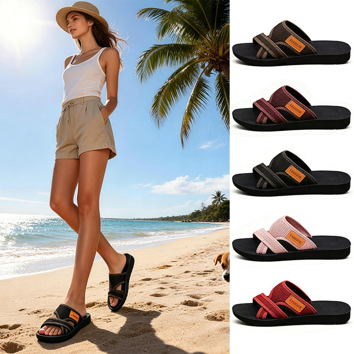 Mesh Cross Strap Summer Sandals for Women