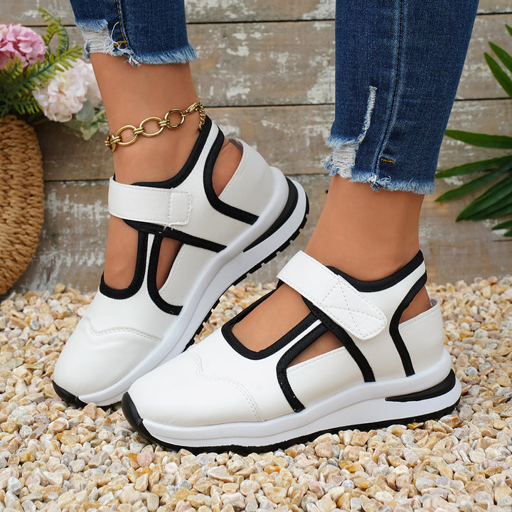 Women Platform Mary Jane Sneakers Velcro Strap Chunky Sole Casual Shoes