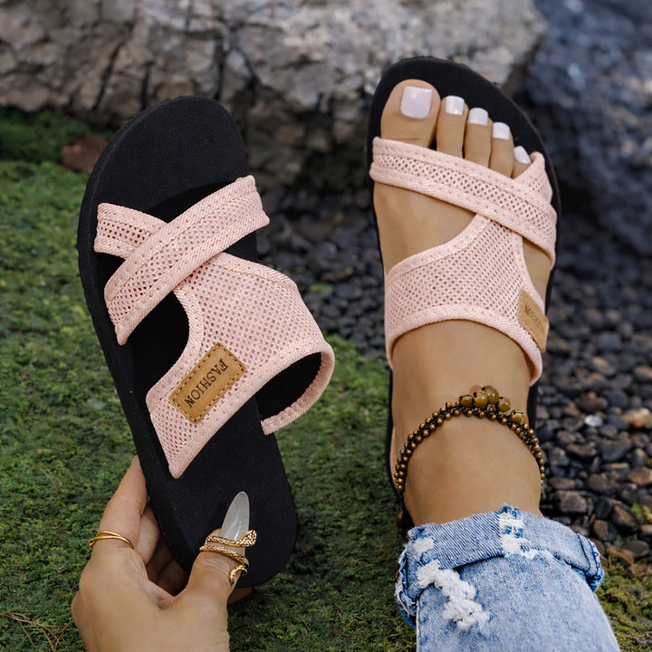 Mesh Cross Strap Summer Sandals for Women